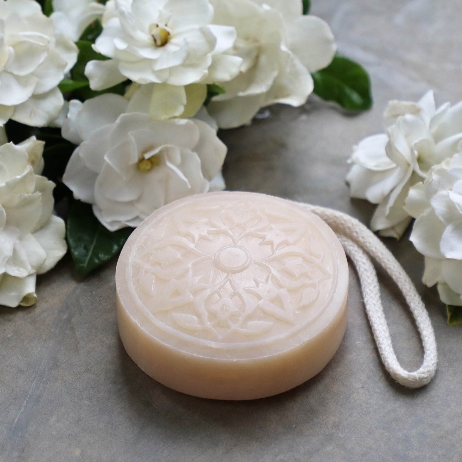Oriental Gardenia Hammam Soap on a Rope Senteurs d'Orient