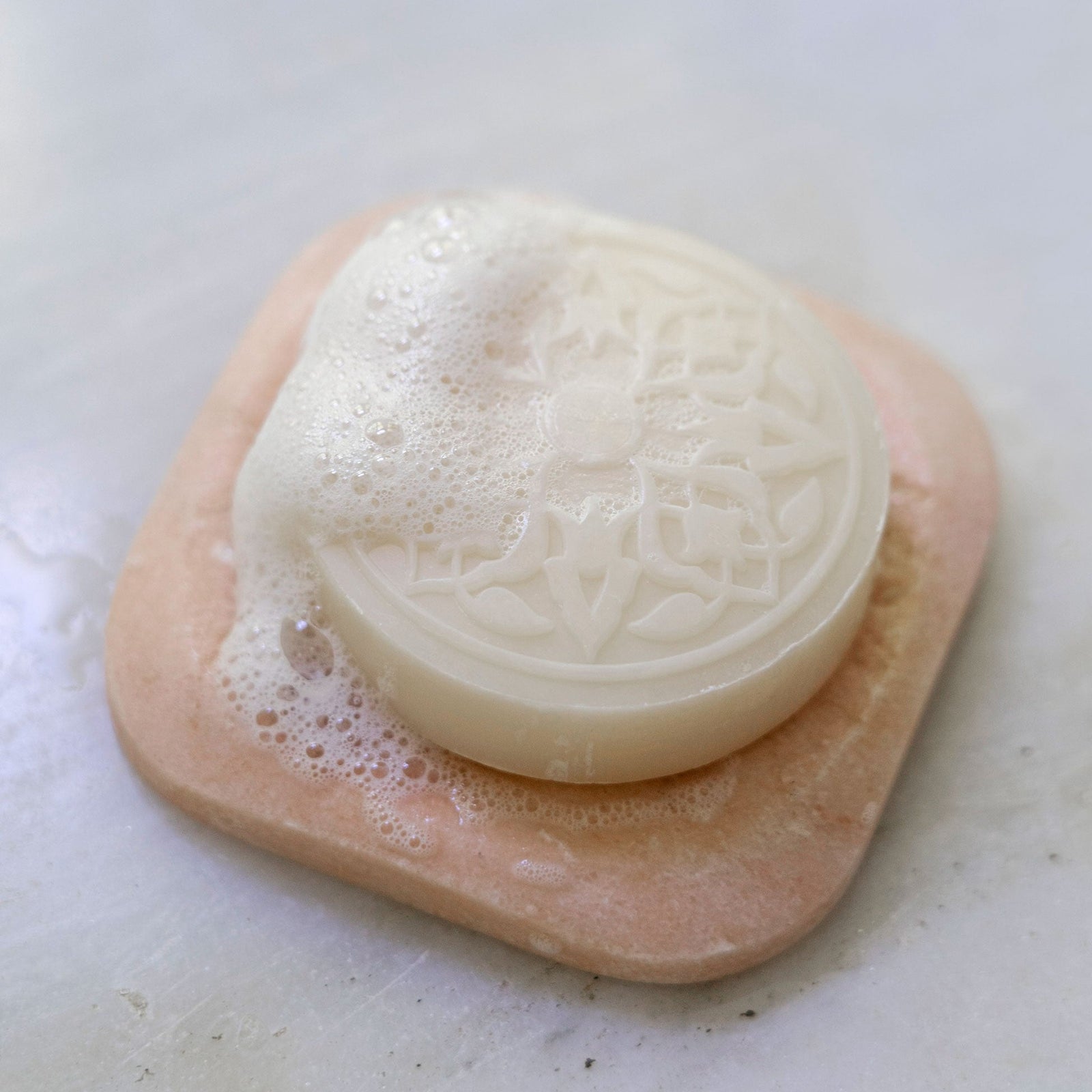 Pink Marble Plate with Rose Soap